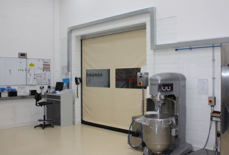 Rapidor Impact high speed roller door - clean room
