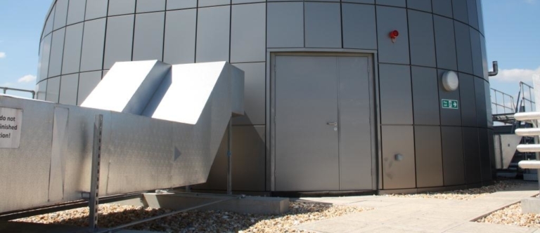 grey secure industrial door