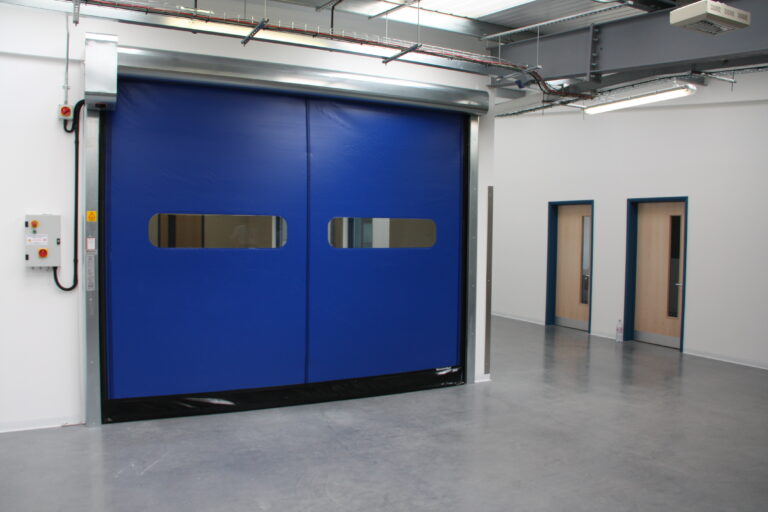 blue pvc roller door