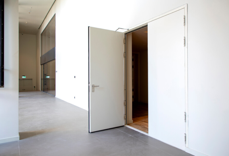 acoustic soundproof industrial door in white
