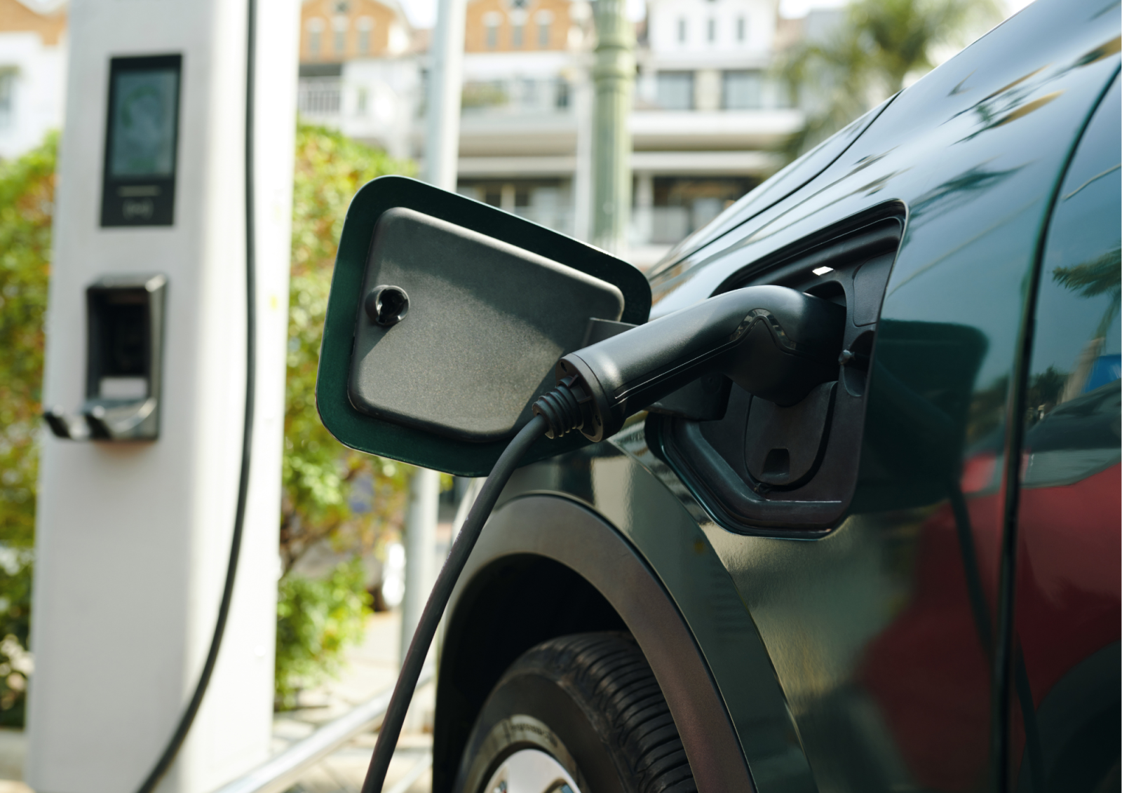 Electronic vehicle being charged